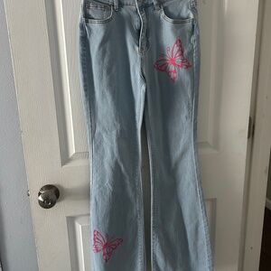 Light blue flare jeans